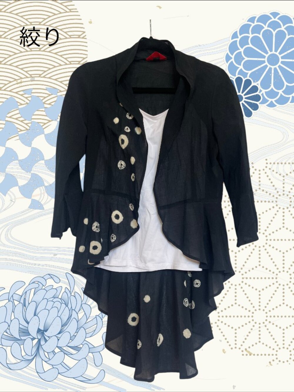 Shigeki Kobayashi Japanese Artisan Shibori Black Cotton Angora Cardigan Jacket - Picture 2 of 10